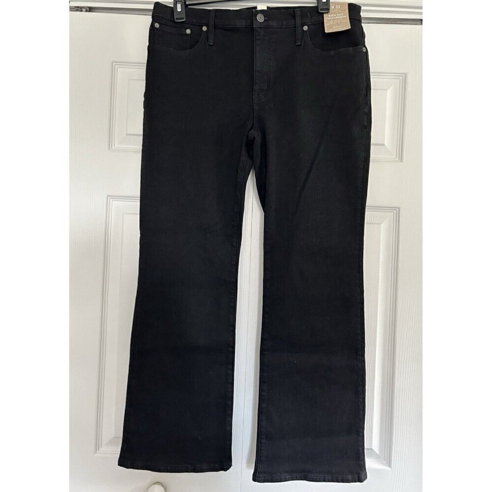 Madewell Womens Mid-Rise Full Length Kick Out Black Denim Jeans Size 32 - Picture 5 of 15